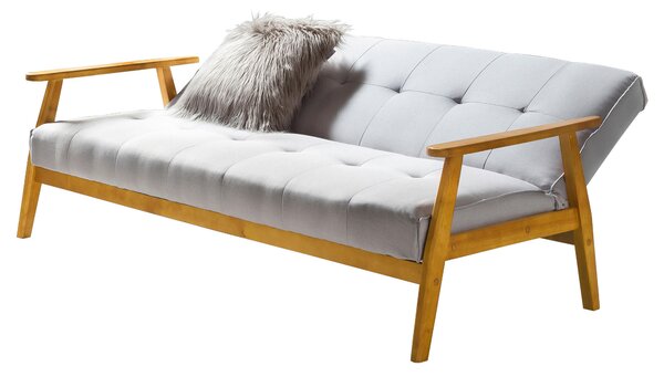 ROZKLÁDACÍ POHOVKA, dřevo, textil, přírodní barvy, světle šedá Livetastic - Rozkládací pohovky, Online Only