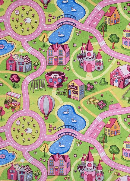 Breno Metrážový koberec SWEET TOWN 26 – růžová silnice, šíře 400 cm