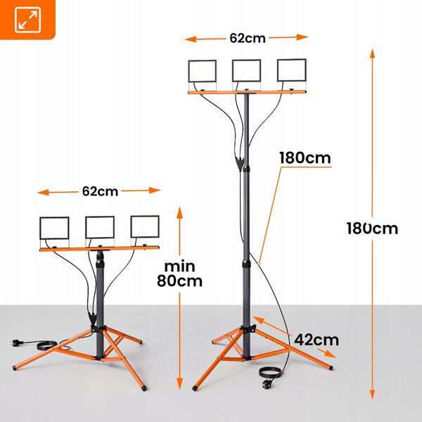 Solární LED reflektor 50 W, 16500 lm, neutrální bílá, IP65