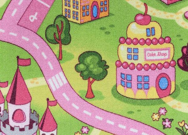 Breno Metrážový koberec SWEET TOWN 26 – růžová silnice, šíře 400 cm