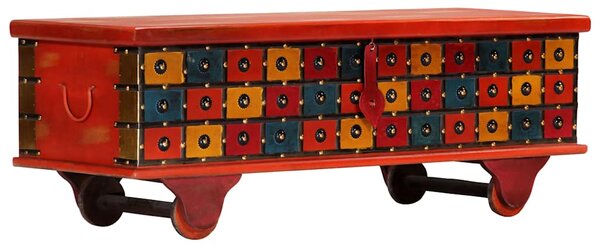 Úložný box červený 110 x 40 x 40 cm masivní akáciové dřevo 247669