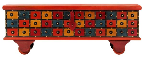 Úložný box červený 110 x 40 x 40 cm masivní akáciové dřevo 247669