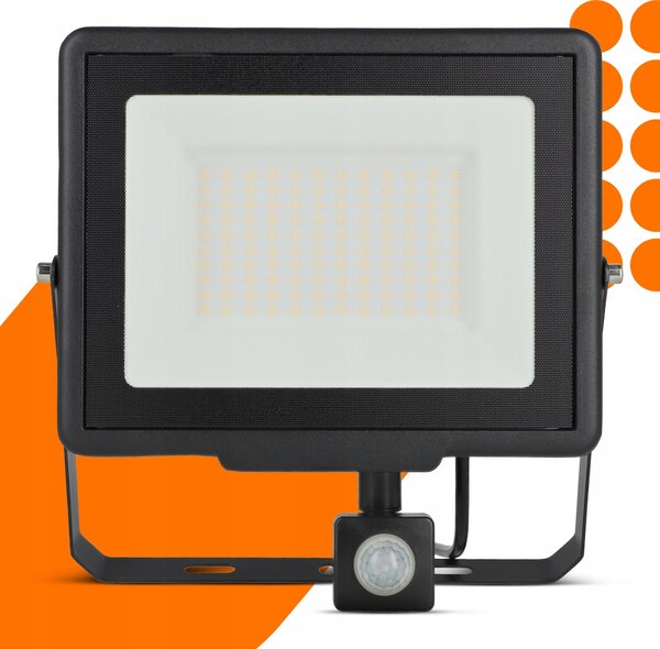 LED reflektor 100 W, 4500 K, IP65, úhel 120°, 24 × 23 × 3 cm