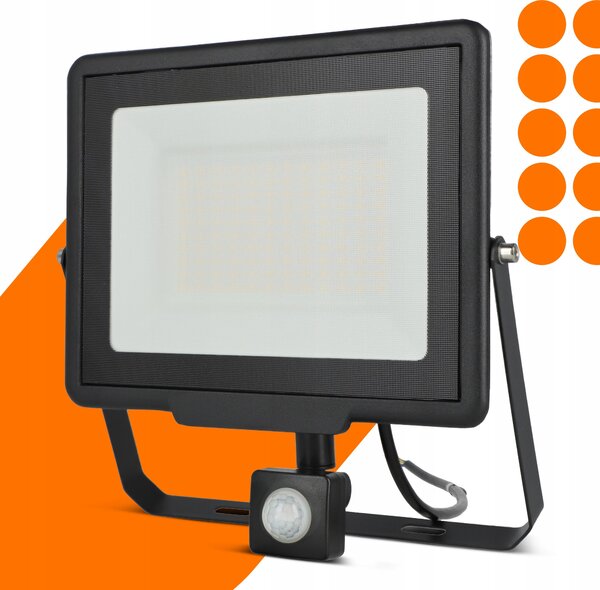 LED reflektor 100 W, 4500 K, IP65, úhel 120°, 24 × 23 × 3 cm
