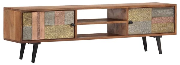 TV stolek 140 x 30 x 40 cm masivní akáciové dřevo 247682