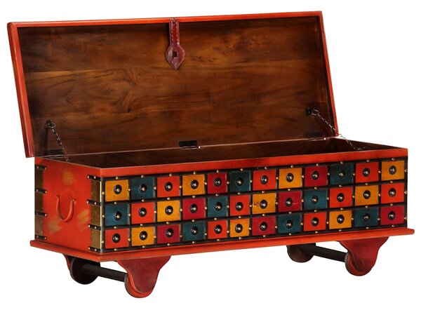 Úložný box červený 110 x 40 x 40 cm masivní akáciové dřevo 247669