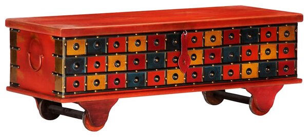 Úložný box červený 110 x 40 x 40 cm masivní akáciové dřevo 247669