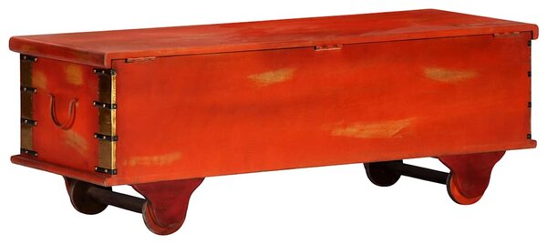 Úložný box červený 110 x 40 x 40 cm masivní akáciové dřevo 247669