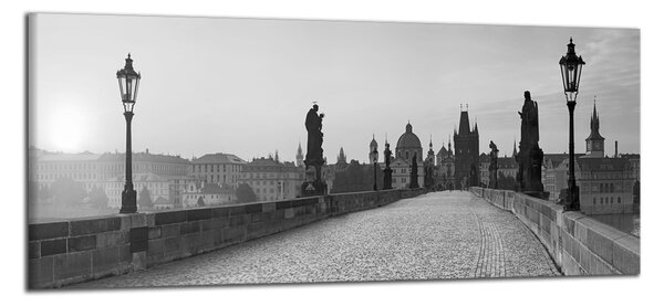 Černobílý obraz na zeď Karlův most