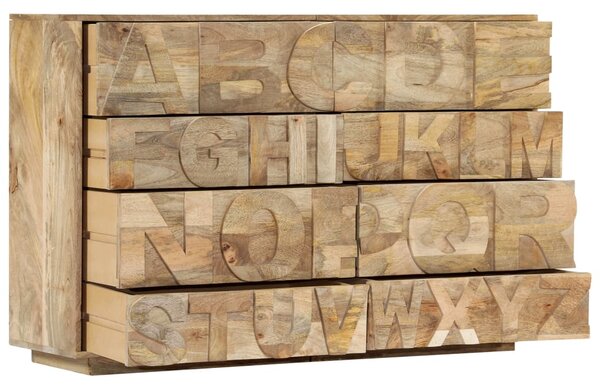 Skříňka abeceda se 6 zásuvkami 120x35x79 cm masivní mangovník 247712