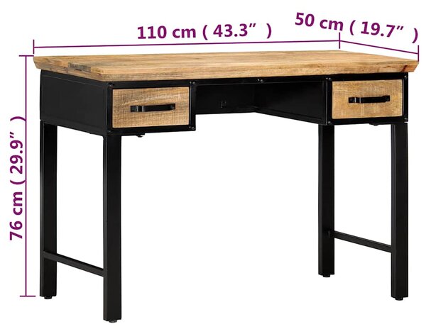 Psací stůl 110 x 50 x 76 cm masivní mangovníkové dřevo 247758