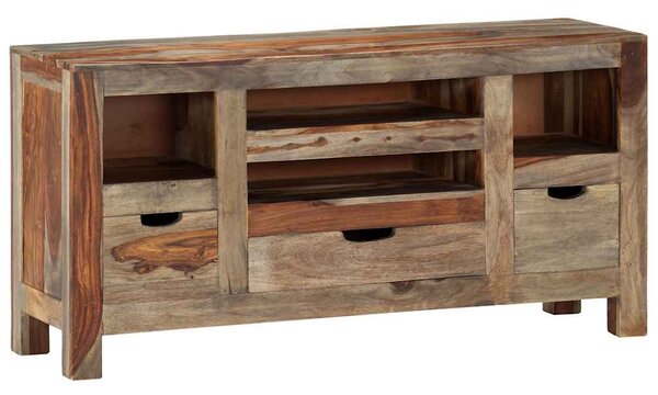 Příborník šedý 100 x 30 x 50 cm masivní akáciové dřevo 247751