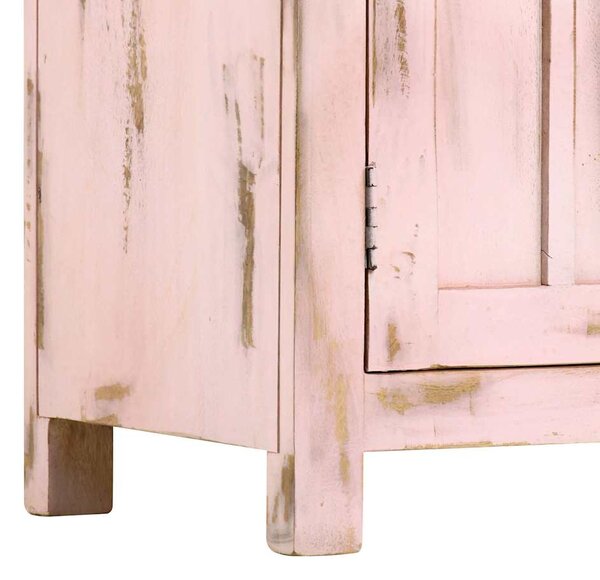 Příborník světle růžový 110x35x70 cm masivní mangovníkové dřevo 247764