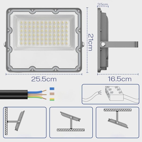 LED reflektor 100 W, 11000 lm, IP65