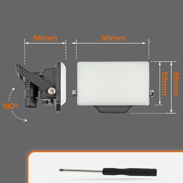 LED reflektor 10 W, 800 lm, teplá bílá, IP65, úhel 120°