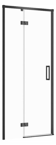 Cersanit Larga, křídlové dveře do otvoru 90x195cm, levé provedení, 6mm čiré sklo, černý profil, S932-128
