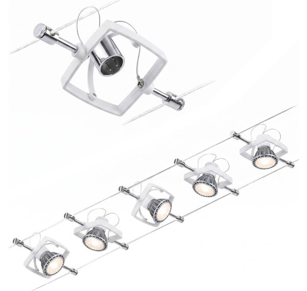Paulmann 94134 - SADA 5xGU5,3/10W Kompletní lankový systém MAC 230V bílá