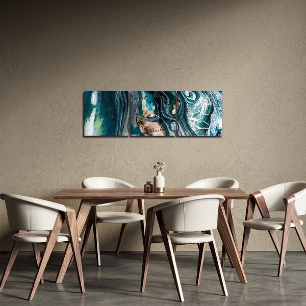 Obraz abstrakce (s hodinami) (90x30 cm)