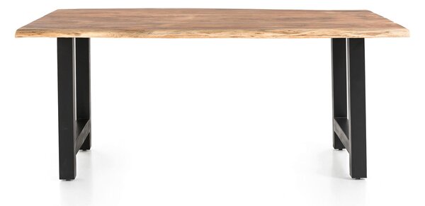 JÍDELNÍ STŮL, akácie, přírodní barvy, černá, 140/80/76,5 cm P & B - Jídelní stoly, Online Only