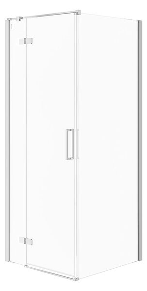 Cersanit Jota, rohový sprchový kout 80 (dveře levé) x 80 (stěna) x 195, 6mm čiré sklo, chromový profil, S160-005