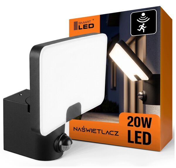 LED reflektor 20 W s pohybovým čidlem, teplá bílá, IP65