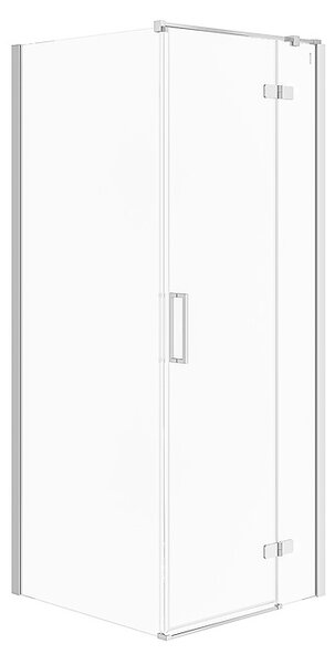 Cersanit Jota, rohový sprchový kout 80 (dveře pravé) x 80 (stěna) x 195, 6mm čiré sklo, chromový profil, S160-006