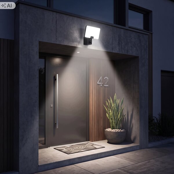 LED reflektor 20 W s pohybovým čidlem, teplá bílá, IP65