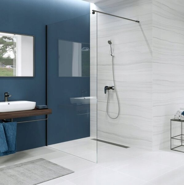 Cersanit Mille, sprchová zástěna typu Walk-In 80x200 cm, 8mm čiré sklo, chromový profil, S161-005