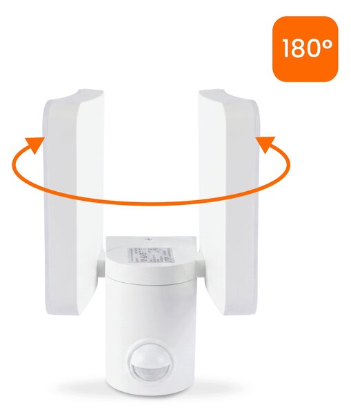 Bílý LED reflektor 20 W s pohybovým čidlem, IP65, teplá bílá