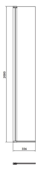 Cersanit Mille, otočná sprchová zástěna typu Walk-In 30x200 cm, 8mm čiré sklo, chromový profil, S161-009