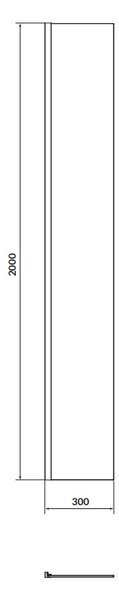 Cersanit Mille, sprchová zástěna typu Walk-In 30x200 cm, 8mm čiré sklo, chromový profil, S161-013