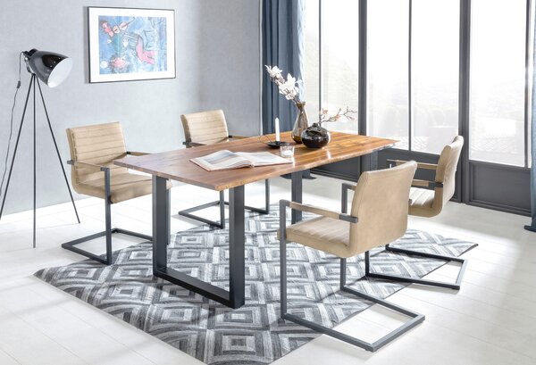 JÍDELNÍ STŮL, akácie, černá, koňaková, 120/80/77 cm MID.YOU - Jídelní stoly, Online Only