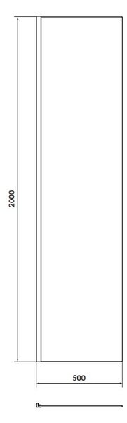 Cersanit Mille, sprchová zástěna typu Walk-In 50x200 cm, 8mm čiré sklo, chromový profil, S161-014