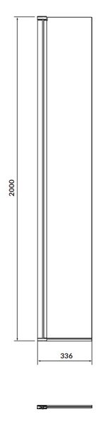 Cersanit Mille, otočná sprchová zástěna typu Walk-In 30x200 cm, 8mm čiré sklo, černý profil, S161-011