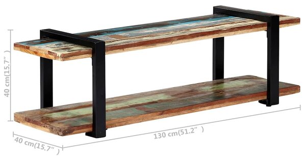 TV stolek 130 x 40 x 40 cm masivní recyklované dřevo 247884