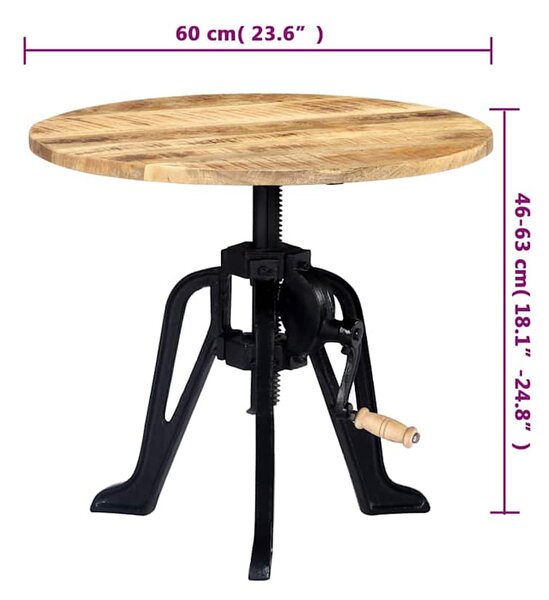Odkládací stolek 60 x (46–63) cm masivní mangovník a litina 247915