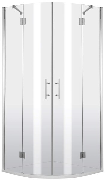 Deante Abelia, čtvrtkruhový sprchový kout s výklopnými dveřmi 80x80 cm, výška 200cm, 6mm čiré sklo s ActiveCover, chromový profil, KTA_052P