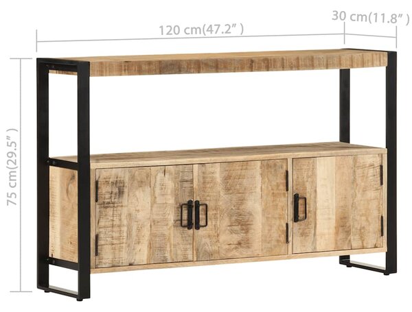 Odkládací skříňka 120 x 30 x 75 cm masivní mangovníkové dřevo 247923