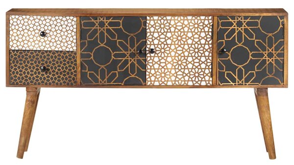 Příborník s potiskem 130 x 30 x 70 cm masivní mangovník 247917