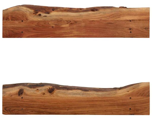 Nástěnné police 2 ks 90 x 20 x 18 cm masivní akáciové dřevo 247928