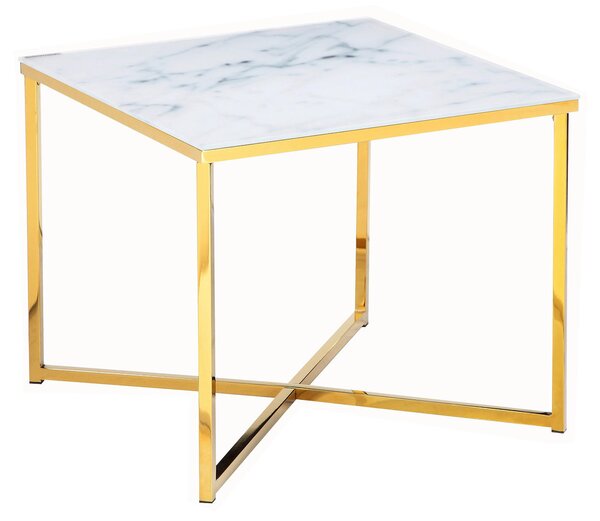 ODKLÁDACÍ STOLEK, bílá, barvy zlata Livetastic - Odkládací stolky, Online Only