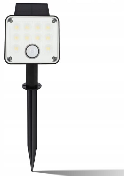 LED solární zápichové svítidlo 400 lm s pohybovým čidlem, 4 W, neutrální bílá, IP65, 9 × 14 cm
