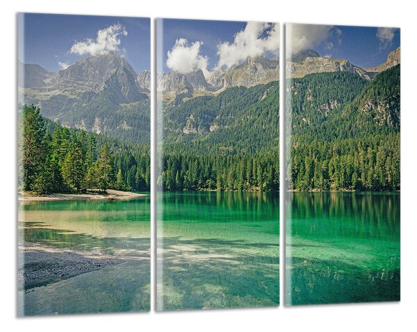 Obraz na stěnu Zelené jezero a hory