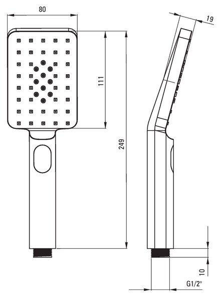 Deante Deante, podomítková termostatická sprchová sestava + BOX, kulatá, černá matná, BXYZNEBT
