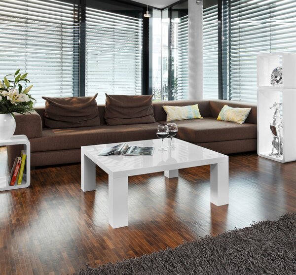 KONFERENČNÍ STOLEK, bílá, kompozitní dřevo, 90/90/40 cm Livetastic - Konferenční stolky, Online Only