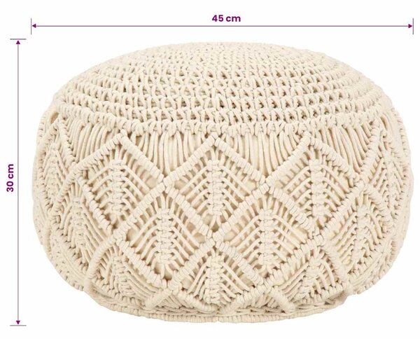 Ručně vyrobený sedací puf macrame 45 x 30 cm bavlna 248089