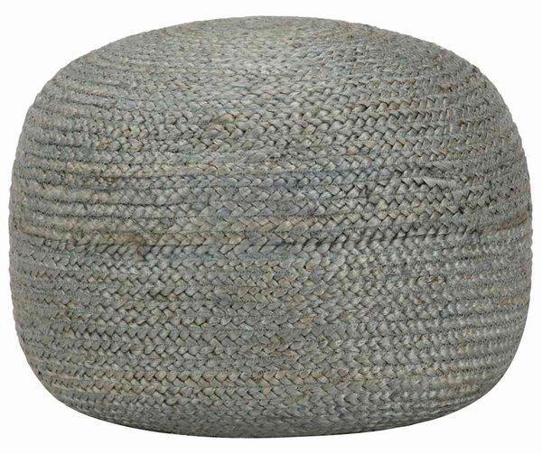 Ručně vyrobený sedací puf olivově zelený 45 x 30 cm juta 248083