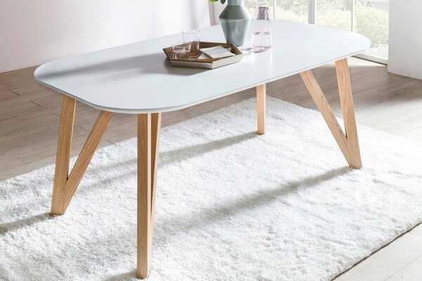 JÍDELNÍ STŮL, přírodní barvy, bílá, 120/80/76 cm MID.YOU - Jídelní stoly, Online Only