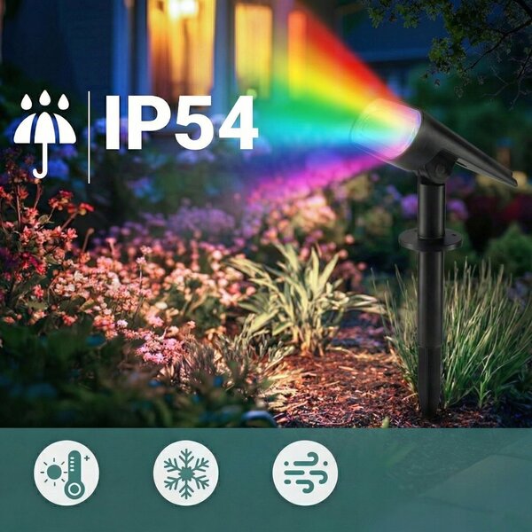 LED solární zápichové svítidlo, IP54