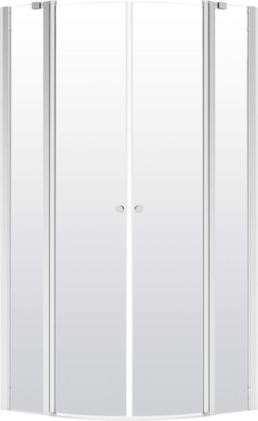 Deante Alpinia, čtvrtkruhový sprchový kout s výklopnými dveřmi 90x90 cm, výška 195cm, 6mm čiré sklo s ActiveCover, chromový profil, KGA_051P